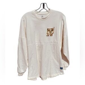Walt Disney World Cotton Long Sleeve Cream and Gold Spirit Jersey Size S